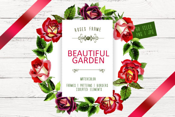 Beautiful Garden Watercolor Flower Set Illustrations