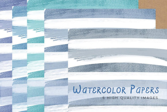Blue Watercolour Papers & Illustrations Review