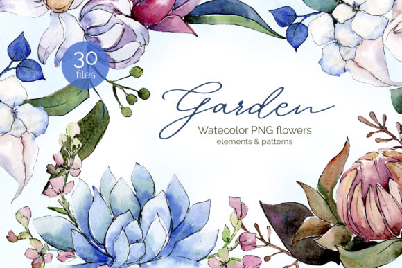 Bouquet of Flowers Bloom Watercolor Illustrations
