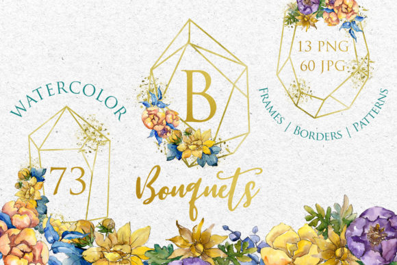 Bouquets Yellow Watercolor Illustrations Review
