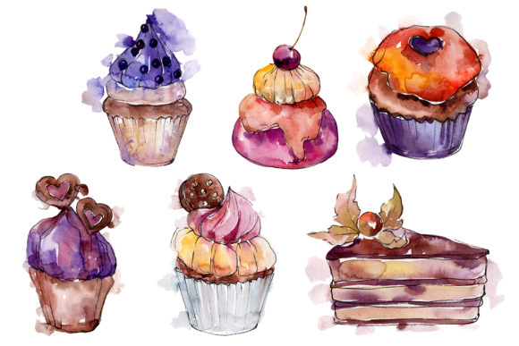 Dessert Sweet Tooth Watercolor Illustrations