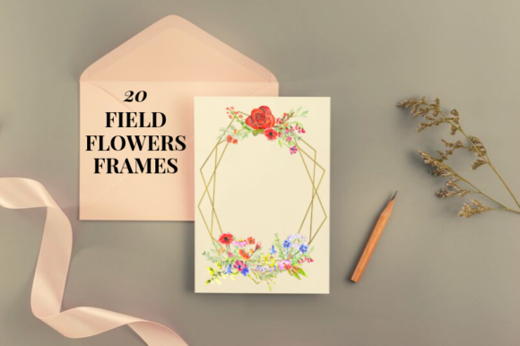Field Flowers Watercolor Clipart & Illustrations