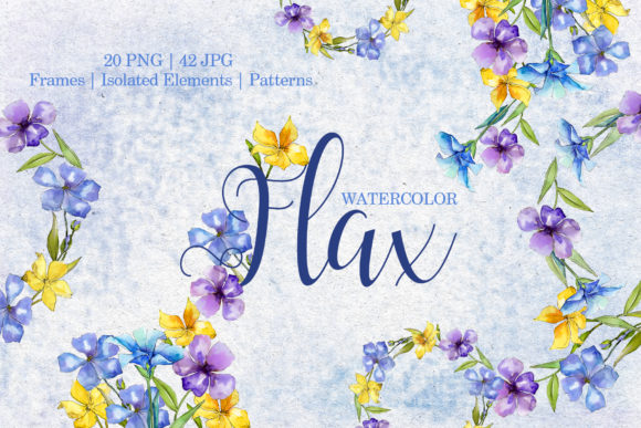 Flax Blue and Yellow Fowers Watercolor Review
