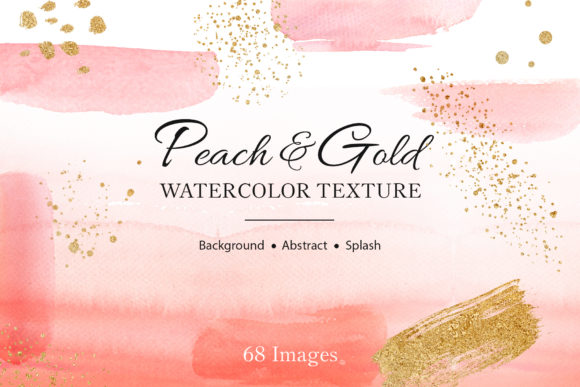 Peach Splash Mix Watercolor Illustrations