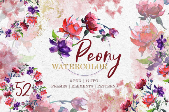 Peony Tenderness Watercolor Illustrations