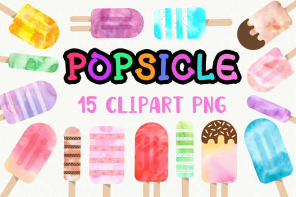 Popsicle Watercolor Clip Art & Illustrations