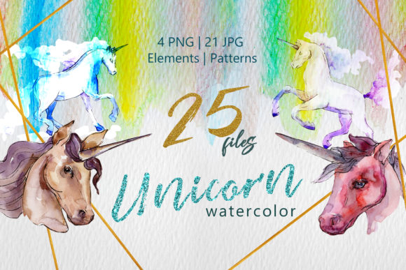 Unicorn Masterpiece Watercolor Illustrations