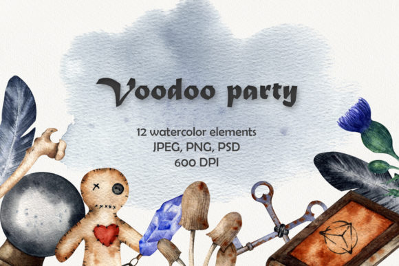 Voodoo Party Watercolor Set Illustrations Review