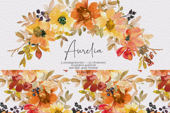 Watercolor Autumn Floral Clipart Set Review