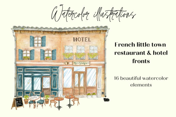 Watercolor French Restaurant Illustration Review