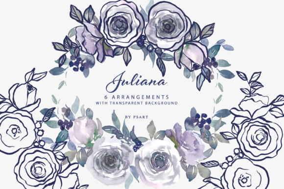 Watercolor Purple Violet Floral Clipart Review