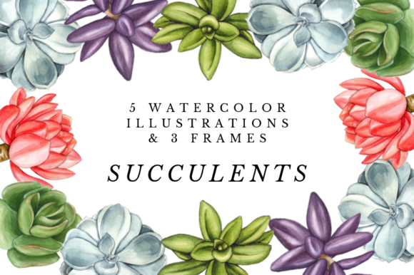 Watercolor Succulent Clipart & Illustrations